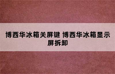 博西华冰箱关屏键 博西华冰箱显示屏拆卸